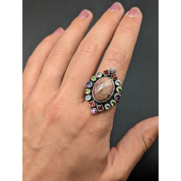 Nicky Butler NB Sterling Silver 925 Multi Gemstone Statement Ring Size 12 - Picture 3 of 10
